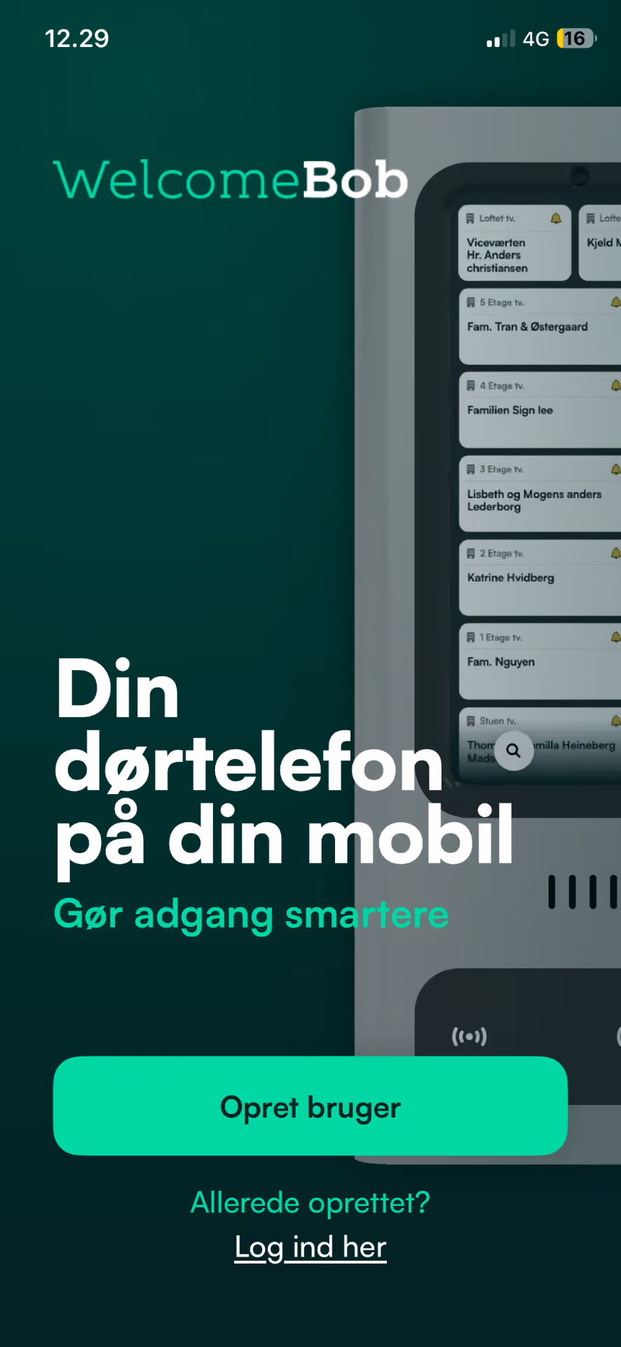 WelcomeBob app – Velkommen