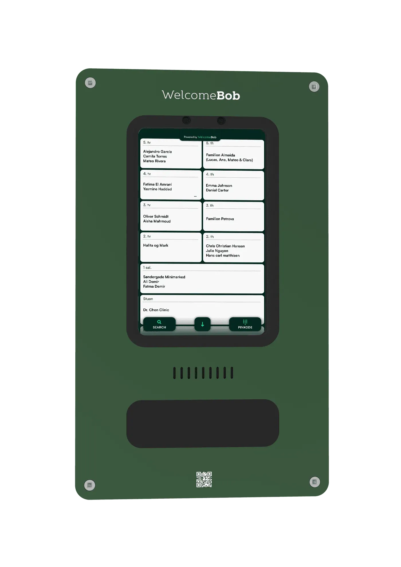 WelcomeBob planforsænket dørtelefon set forfra , Grønn