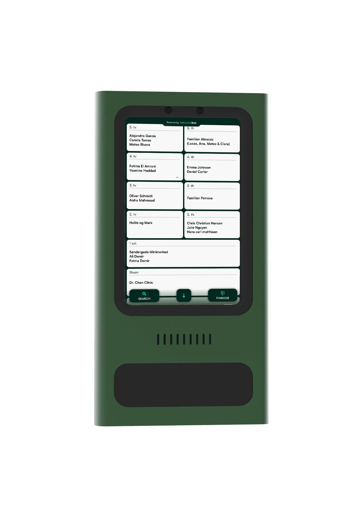 WelcomeBob udenpåliggende dørtelefon set forfra , Grøn