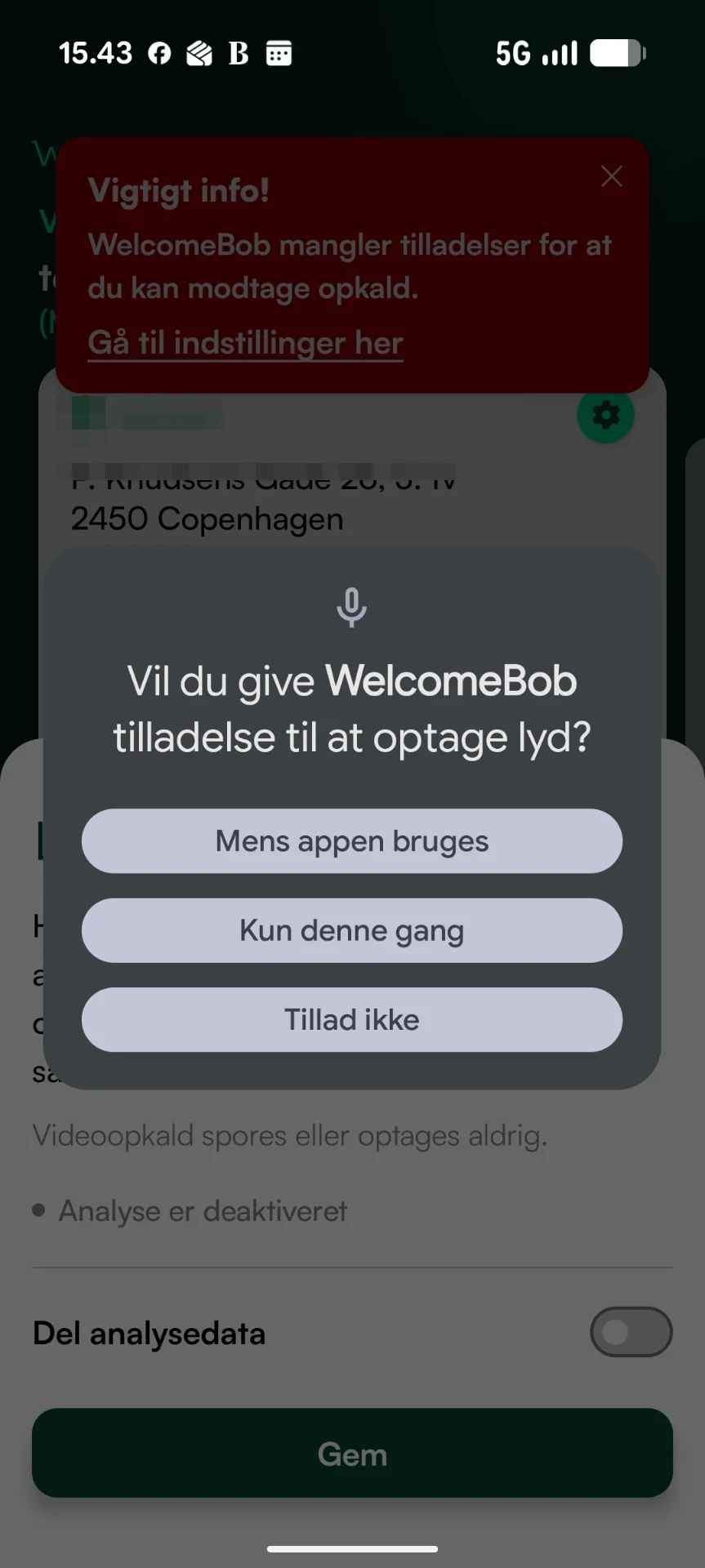 Tillad mikrofon
