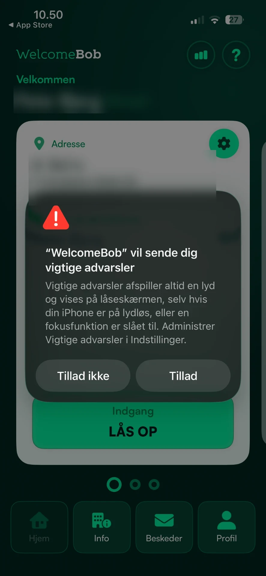 Tillad vigtige advarsler
